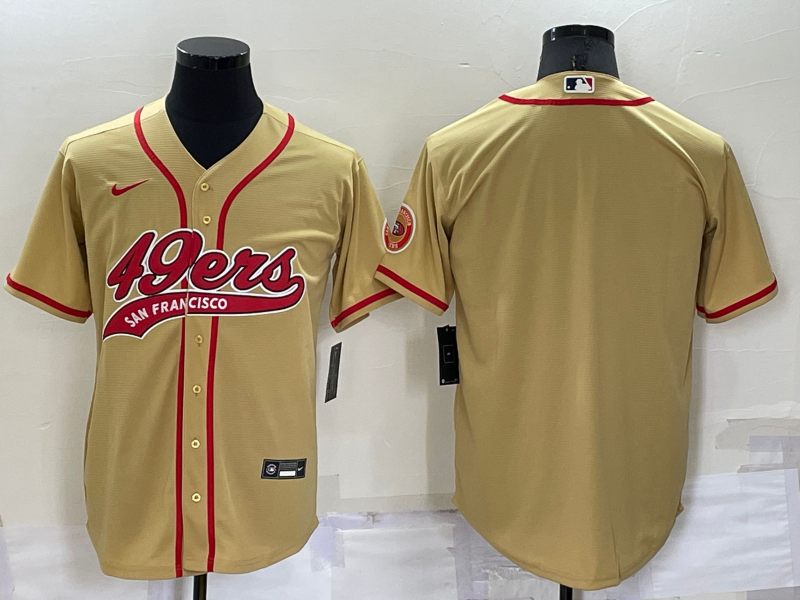 Men's San Francisco 49ers Blank Gold Cool Base Stitched Baseball Jersey